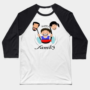 Parents Day happy family swing gift Dad Mom Son Baseball T-Shirt